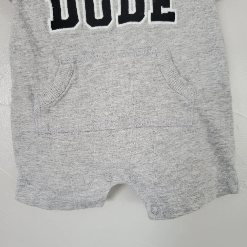 Carter's Baby Boy Newborn Grey One Piece Outfit Short Sleeve Shorts Little Dude
